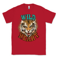 Red wild heart tiger college western Classic Tee - NancyCooperArtShop