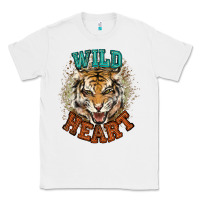 White wild heart tiger college western Classic Tee - NancyCooperArtShop