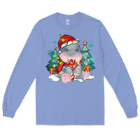 Colony Blue cute christmas hippopotamus Long Sleeve Tee - MaliasSmallBusiness
