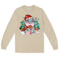 Mushroom cute christmas hippopotamus Long Sleeve Tee - MaliasSmallBusiness
