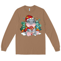 Toasted Coconut cute christmas hippopotamus Long Sleeve Tee - MaliasSmallBusiness