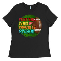 Black football is my favorite season Ladies Tee - BundleAndBundleShop