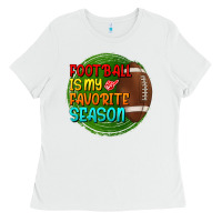 White football is my favorite season Ladies Tee - BundleAndBundleShop