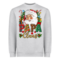 Heather Grey Papa Claus Christmas Heavyweight Sweatshirt - NancyCooperArtShop