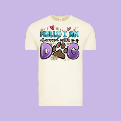 Hello I Am Obsessed With My Dog Vintage Tee Designed By Maliassmallbusiness