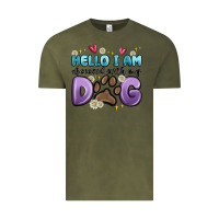 Vintage Olive hello i am obsessed with my dog Vintage Tee - MaliasSmallBusiness