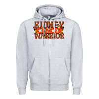 Heather Grey kidney cancer warrior Zipper Hoodie - texasbilliewilder