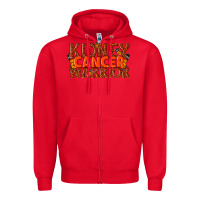 Red kidney cancer warrior Zipper Hoodie - texasbilliewilder
