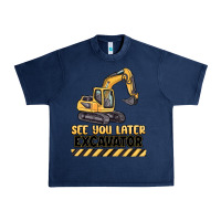 Navy see you later excavator Urban Heavy Tee - MaliasSmallBusiness