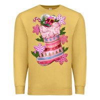 Antique Gold pink christmas socks Premium Sweatshirt - CowGirlArtShop
