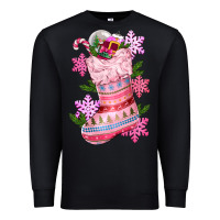 Black pink christmas socks Premium Sweatshirt - CowGirlArtShop
