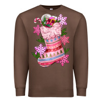 Chestnut pink christmas socks Premium Sweatshirt - CowGirlArtShop