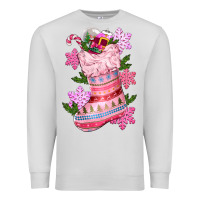 Dove Grey pink christmas socks Premium Sweatshirt - CowGirlArtShop