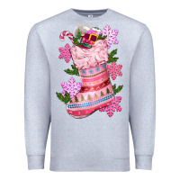 Heather Grey pink christmas socks Premium Sweatshirt - CowGirlArtShop