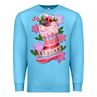 Ocean Blue pink christmas socks Premium Sweatshirt - CowGirlArtShop