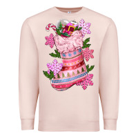 Pale Pink pink christmas socks Premium Sweatshirt - CowGirlArtShop