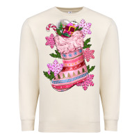 Sandshell pink christmas socks Premium Sweatshirt - CowGirlArtShop