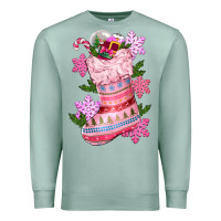 Seafoam pink christmas socks Premium Sweatshirt - CowGirlArtShop