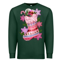Sports Green pink christmas socks Premium Sweatshirt - CowGirlArtShop