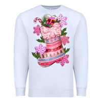 White pink christmas socks Premium Sweatshirt - CowGirlArtShop