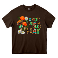 Chocolate Brown grow your own way Heavy Core Tee - AdoDesignShop