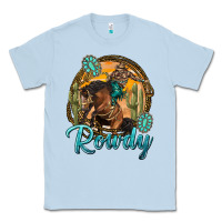 Dusty Blue western rowdy Classic Tee - NancyCooperArtShop