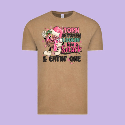 Torn Between Lookin' Like A Snack And Eatin' One Vintage Tee Designed By Maliassmallbusiness
