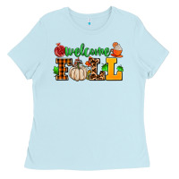 Baby Blue welcome fall Ladies Tee - AdoDesignShop