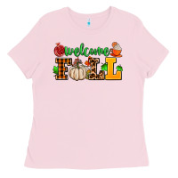 Bubblegum Pink welcome fall Ladies Tee - AdoDesignShop
