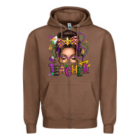 Chestnut mardi gras teacher caucasian messy bun Zipper Hoodie - texasbilliewilder