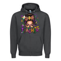 Smoke mardi gras teacher caucasian messy bun Zipper Hoodie - texasbilliewilder