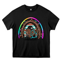 Black nurse life rainbow Heavy Core Tee - JahusDesignShop