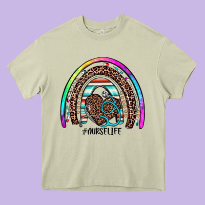 Nurse Life Rainbow Heavy Core Tee Designed By Jahusdesignshop