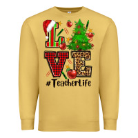 Antique Gold love teacher life christmas Premium Sweatshirt - CowGirlArtShop