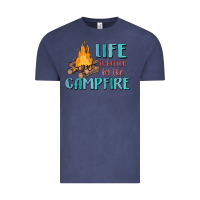 Vintage Denim life is better by the campfire Vintage Tee - MaliasSmallBusiness
