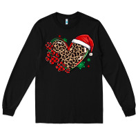 Black christmas paw heart Long Sleeve Tee - MaliasSmallBusiness