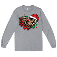 Heather Grey christmas paw heart Long Sleeve Tee - MaliasSmallBusiness