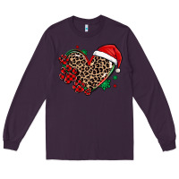 Plum christmas paw heart Long Sleeve Tee - MaliasSmallBusiness