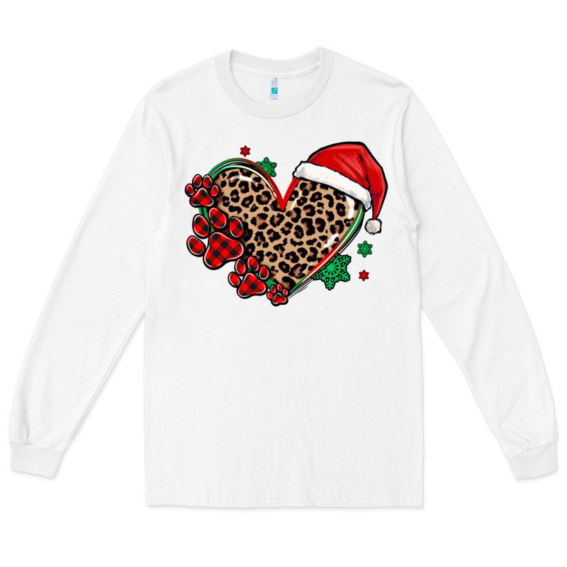 Christmas Paw Heart Long Sleeve Tee by MaliasSmallBusiness | Teevron