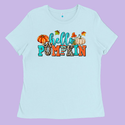 Hello Pumpkin Ladies Tee Designed By Adodesignshop