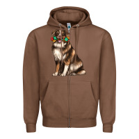 Chestnut australian shepherd with rope toy Zipper Hoodie - texasbilliewilder