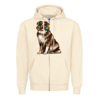 Sandshell australian shepherd with rope toy Zipper Hoodie - texasbilliewilder
