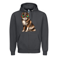 Smoke australian shepherd with rope toy Zipper Hoodie - texasbilliewilder