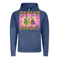 Vintage Denim mardi gras bead dogs Vintage Hoodie - MaliasSmallBusiness