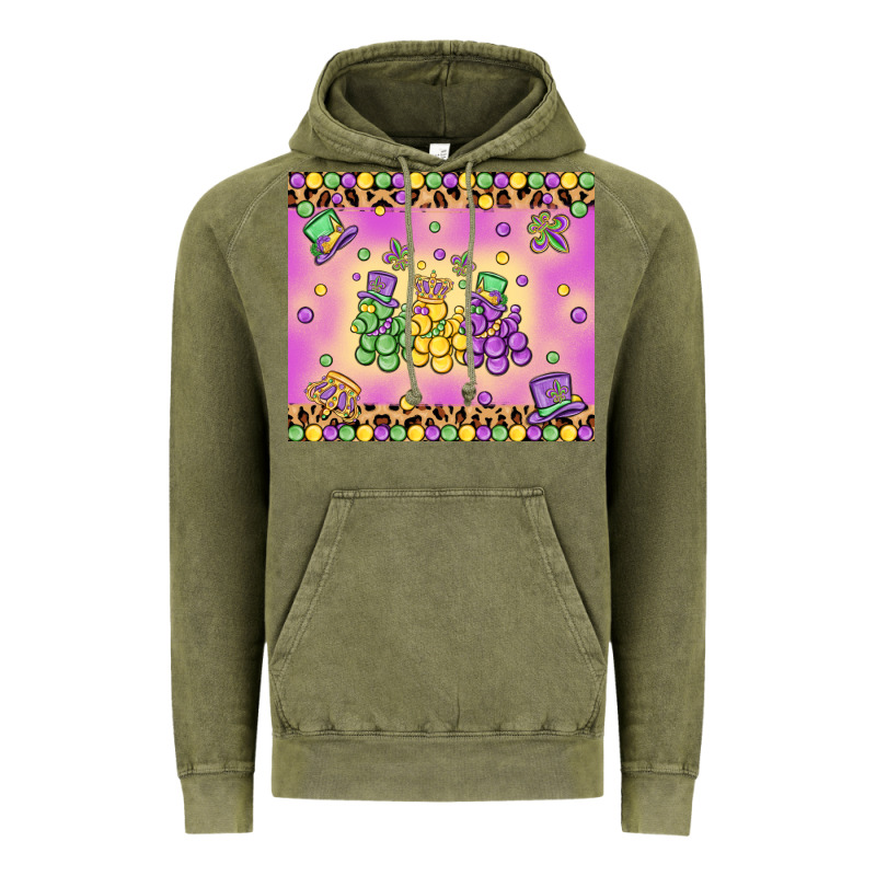 Mardi Gras Bead Dogs Vintage Hoodie by MaliasSmallBusiness | Teevron