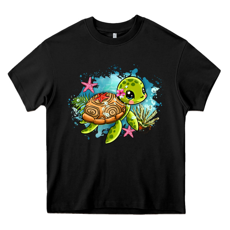 Ocean With Turtle Heavy Core Tee by AdoDesignShop | Teevron