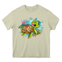 Mossy ocean with turtle Heavy Core Tee - AdoDesignShop