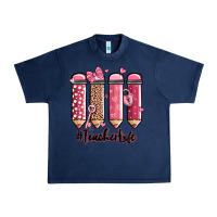 Navy valentine's day teacher life pencils Urban Heavy Tee - MaliasSmallBusiness
