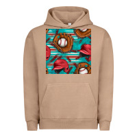 Pigment Burro baseball helmet and glove with serape seamless pattern Urban Hoodie - BundleAndBundleShop