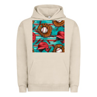 Pigment French Oak baseball helmet and glove with serape seamless pattern Urban Hoodie - BundleAndBundleShop